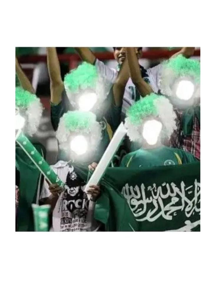 باروكة أفرو خضراء وبيضاء