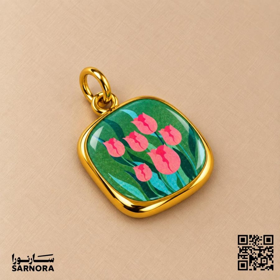 شارمز ذهبي مربعاخضر ورد وردي