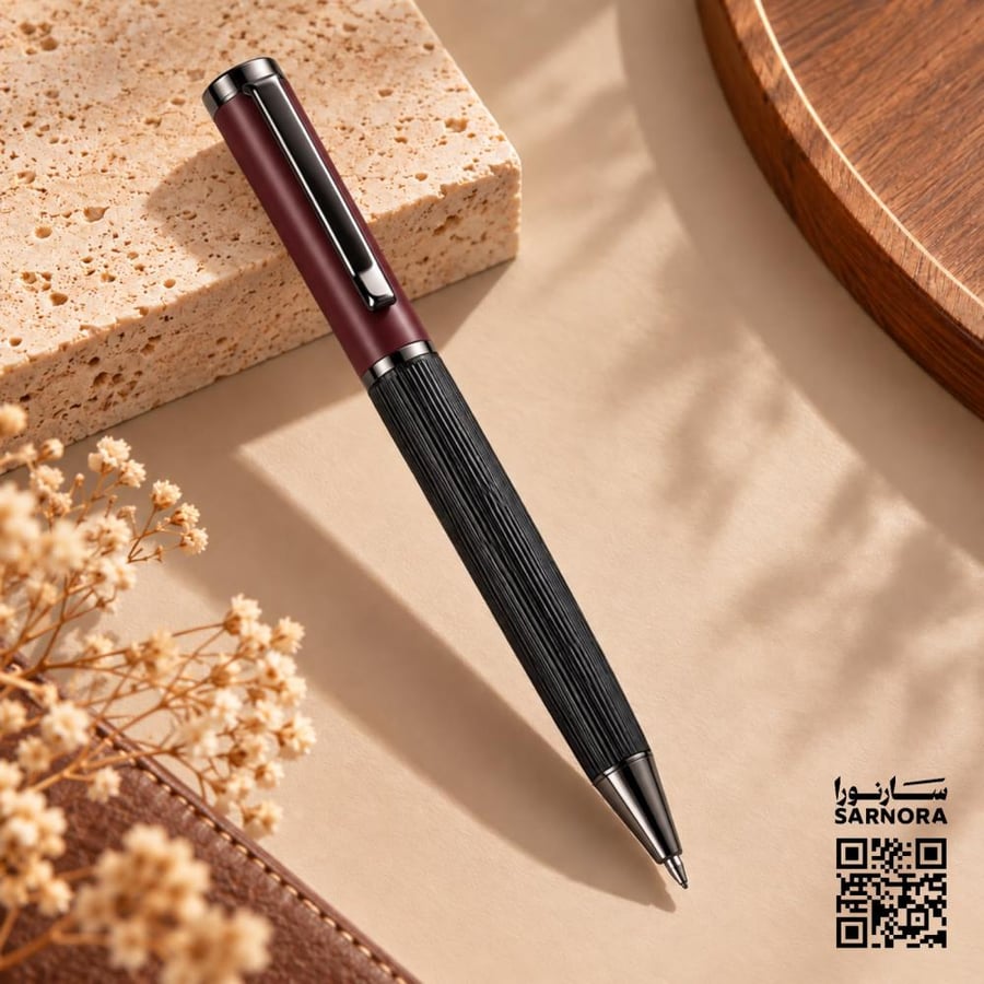 قلم غطاء عنابي