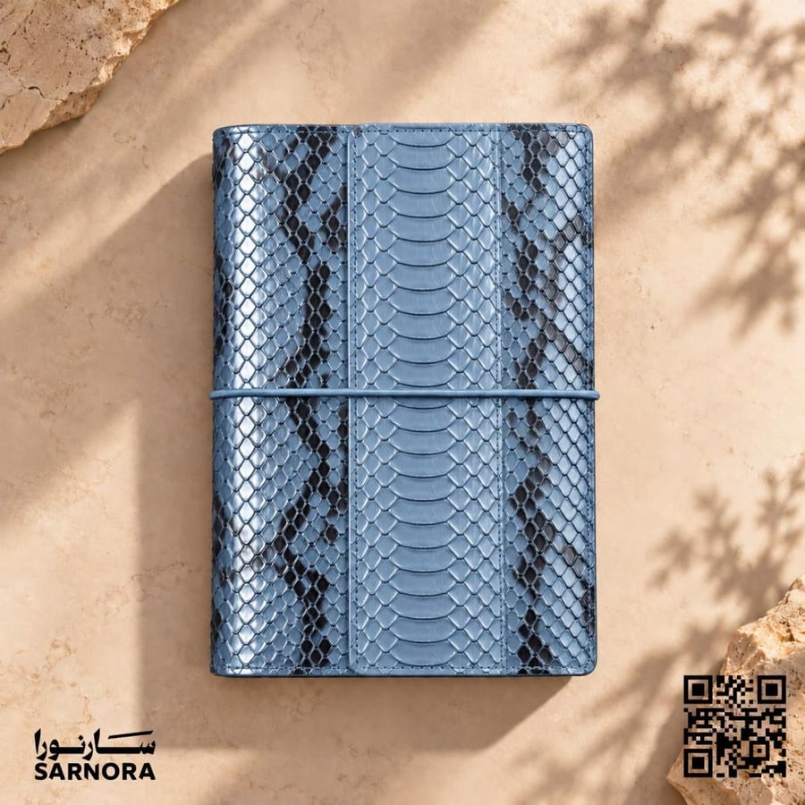 نوت بوك جلد ثعبان ذهبي