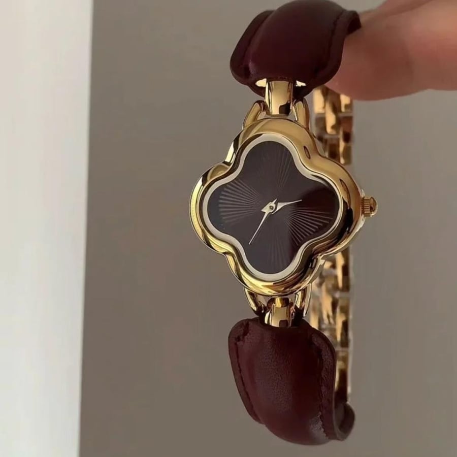 ساعة نسائية بحزام جديد مينا على شكل زهرة سوار فاخر خفيف عصري، هدية لصديقتك، مجوهرات الحفلات