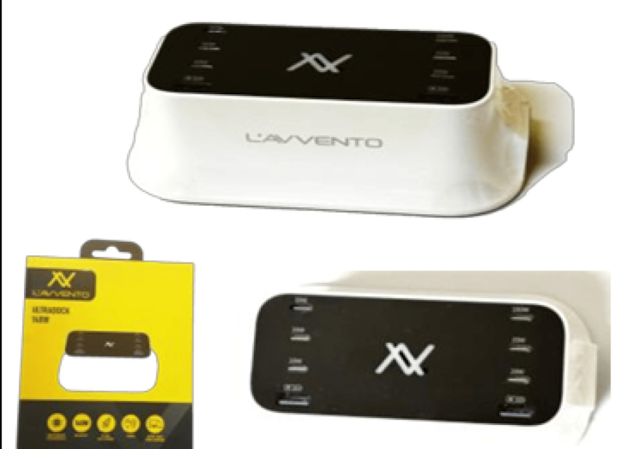 قاعدة إرساء L'AVVENTO بقدرة 140 واط، 6 منافذ USB-C و2 منافذ USB-A، دعم PD بقدرة 100 واط، باللونين الأبيض والأسود لأجهزة اللابتوب وغيرها من الأجهزة بنوع C