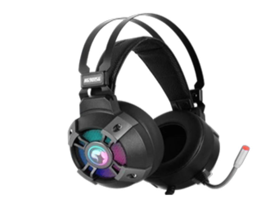سماعة الألعاب Marvo HG9015G مزودة بتقنية الصوت المحيطي الافتراضي 7.1 وإضاءة خلفية RGB ديناميكية. تتميز السماعة بطوق رأس مريح قابل للتعديل تلقائياً، وعرض ضوئي RGB ديناميكي، ووسائد أذن جلدية ناعمة لراحة تدوم طويلاً، بالإضافة إلى ميكروفون متعدد الاتجاهات يضم