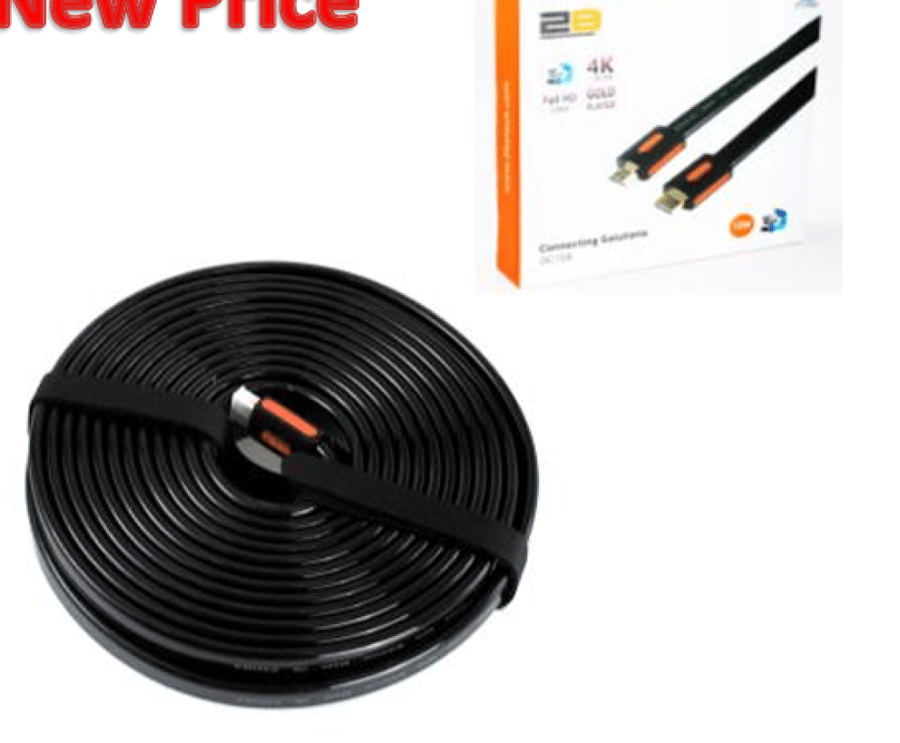 2B - توصيل الحلول - HDMI إلى HDMI V2.0 يدعم أجهزة 2K و 4K، كابل مسطح، نحاس 100٪، عزل PVC عالي الكثافة، طول 10 أمتار