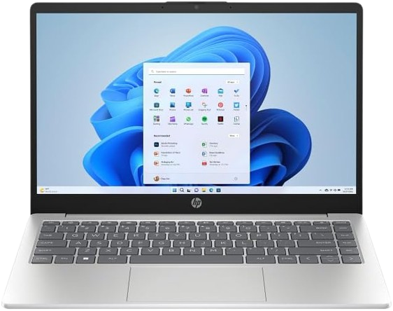 HP 14-em0025ne Laptop: Ryzen 5-7520U, 8GB RAM, 512GB SSD, AMD Radeon Graphics, 14-inch FHD 1920x1080 display, 300 nits, full keyboard, free 3M gaming graphics, Windows 11, Silver