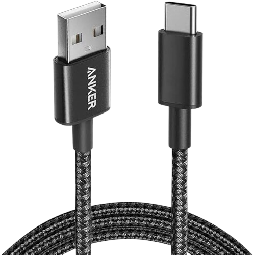 كابل USB-C الى USB A 3.0 من انكر (6 قدم/1.8 متر)، كيبل شحن مضفر من النوع سي عالي المتانة متوافق مع جميع اجهزة اندرويد والمزيد