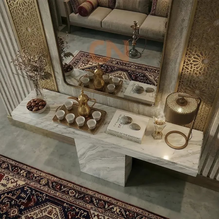 كونسول رخام رمادي فينيزي
