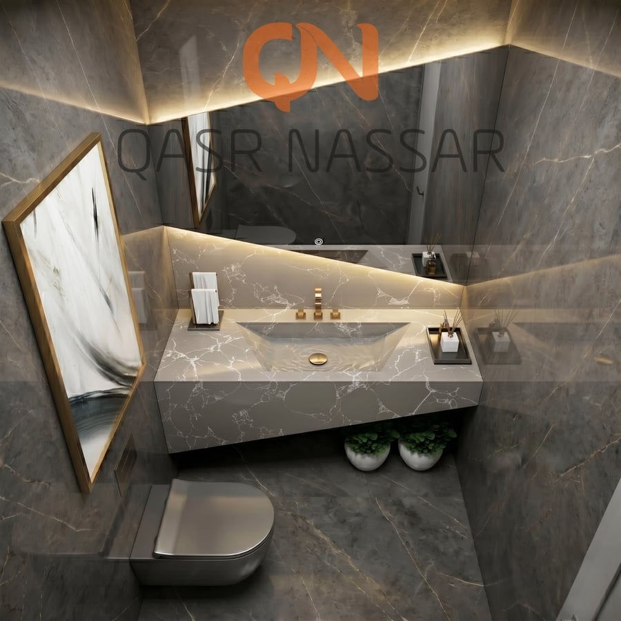 Luxury modern engineered marble vanity