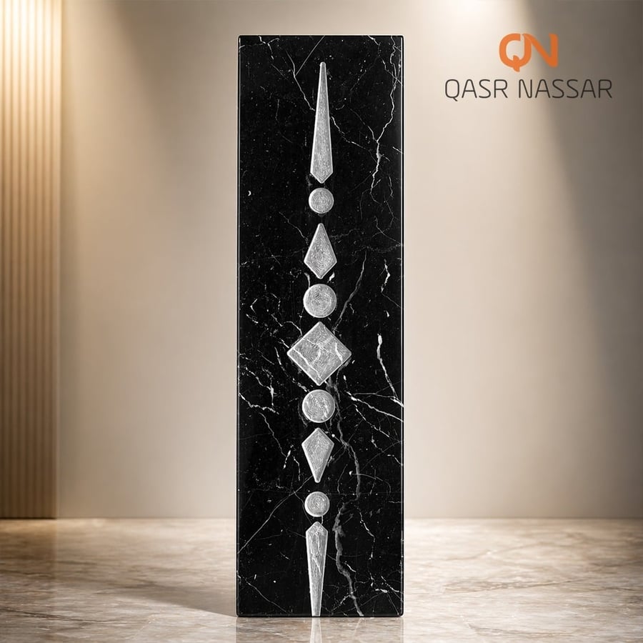 CNC Marble Nosing – Geometric Luxury Pattern