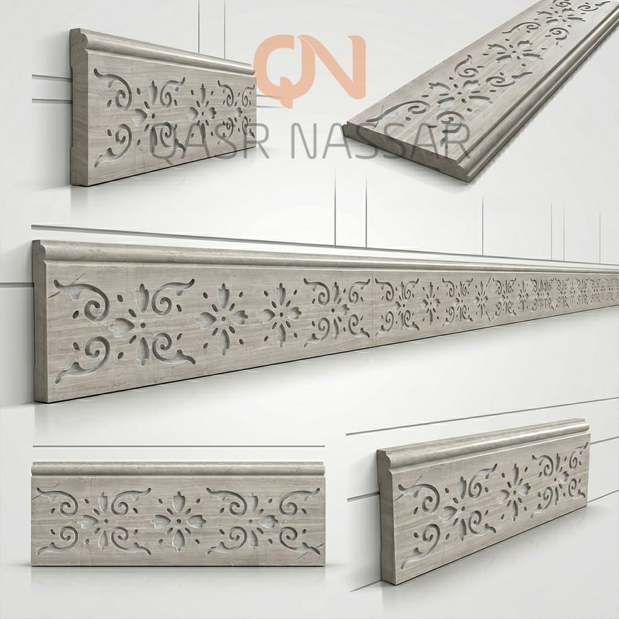 CNC Marble Nosing – Classic Ornament Pattern