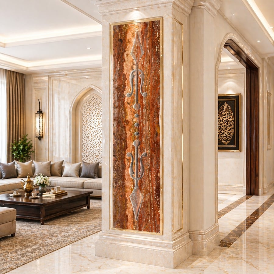 CNC Marble Nosing – Linear Heritage Pattern