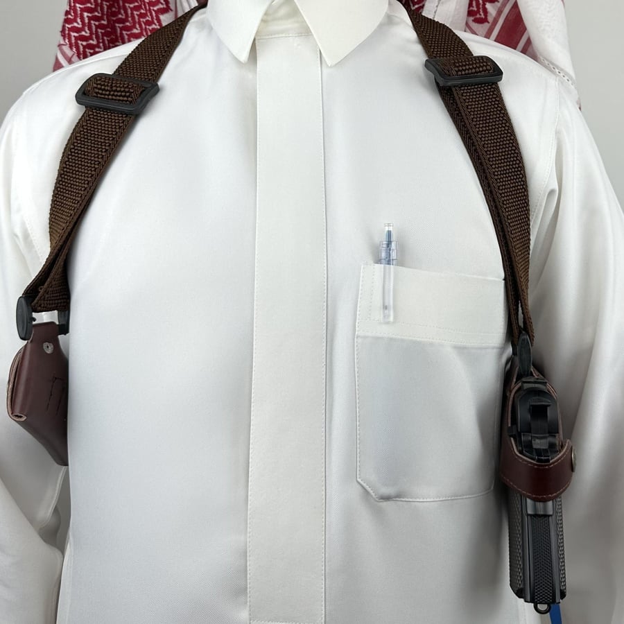 Official pistol strap, full rubber, three colors, for large pistols (decorative)