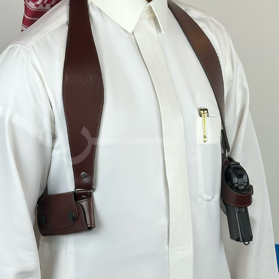 Official pistol leather full color brown