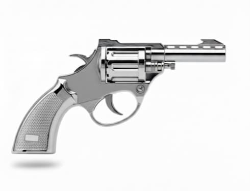 Gun-shaped leather holster with full camouflage color