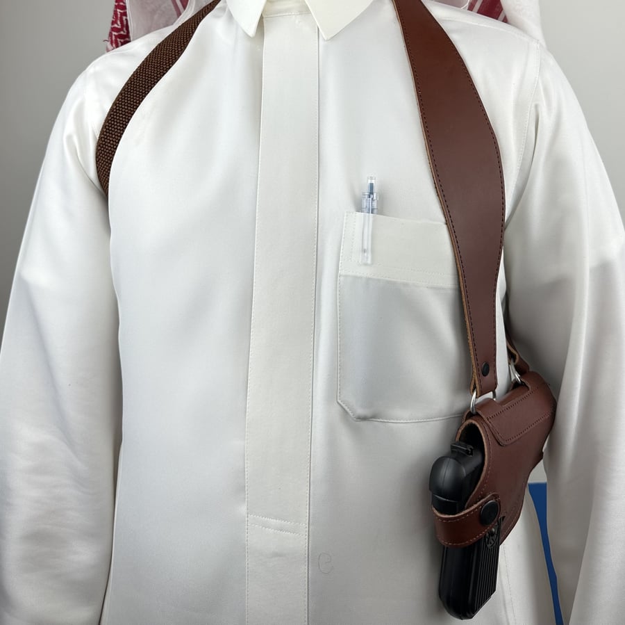 محزم مسدس نص جلد سنقل لون بني