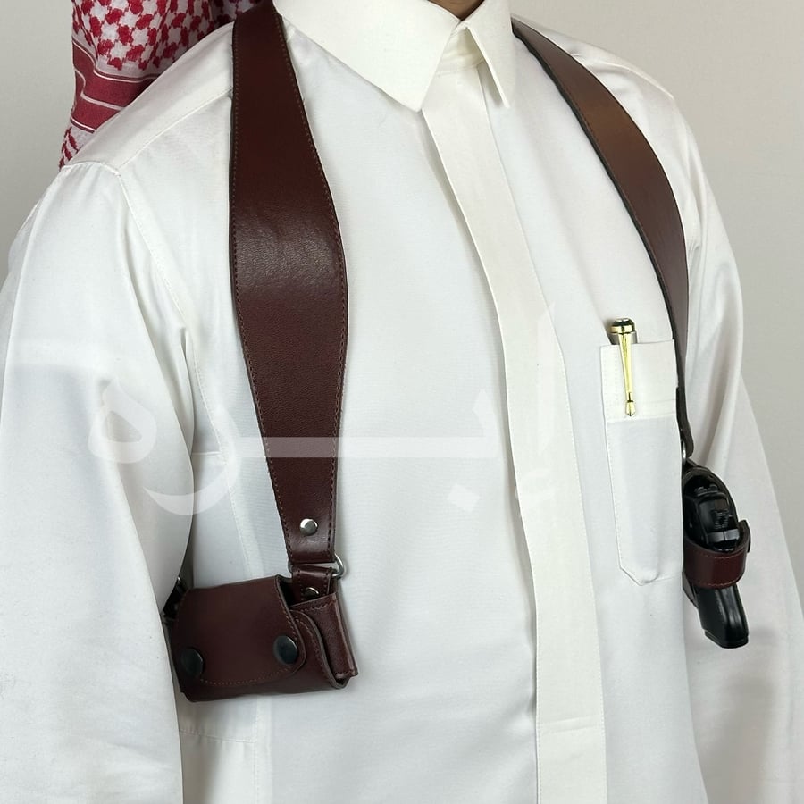 Gun-shaped quarter leather full color brown