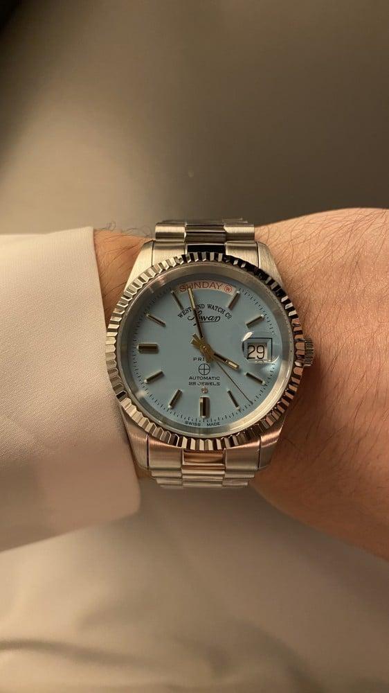 ساعة west end watch - jubilee fluted سماوي حجم ٣٧