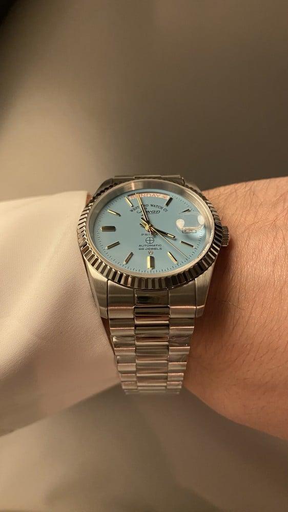 ساعة west end watch - jubilee fluted سماوي حجم ٣٧