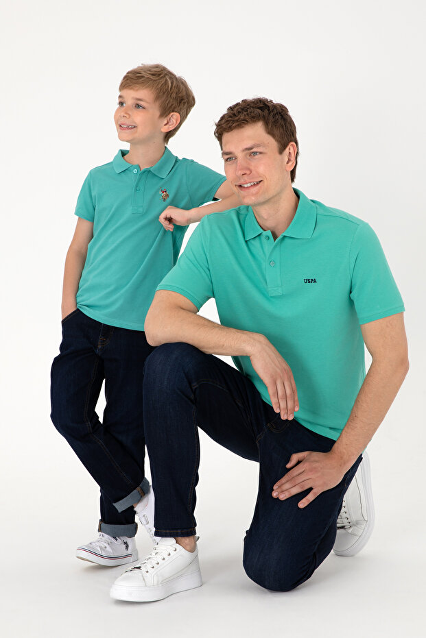 U.S. Polo Assn. تي شيرت أبيض أساسي بياقة بولو للرجال 50306007 -VR013