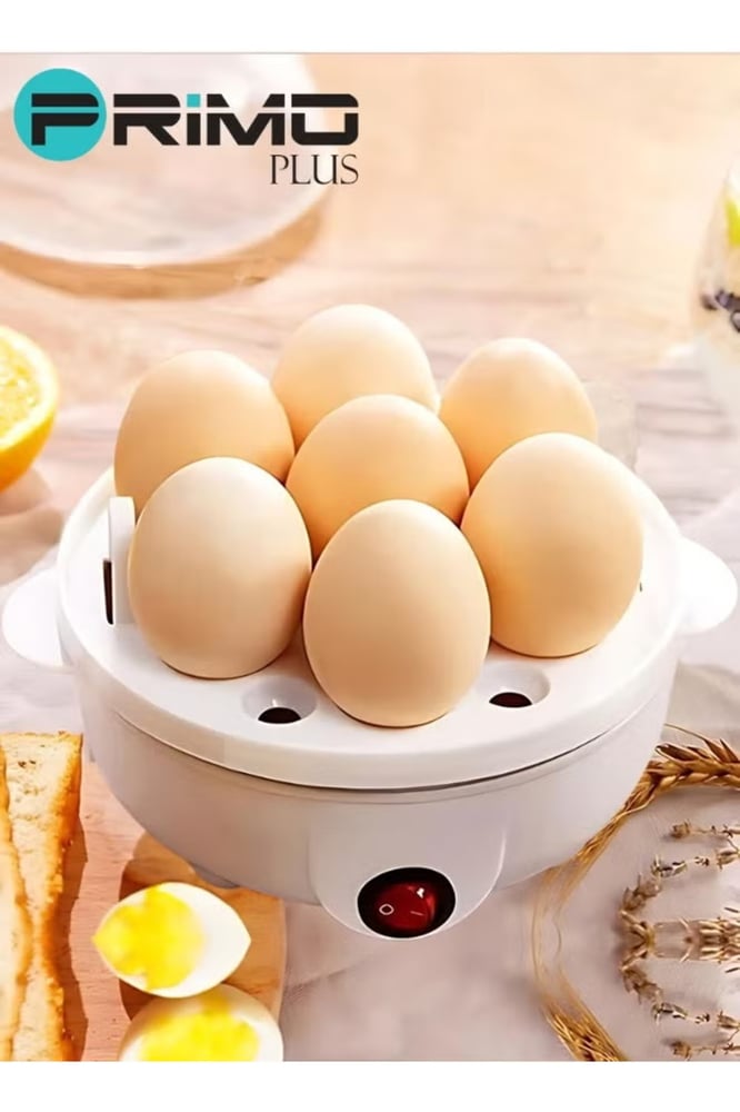 Primo Plus جهاز طهي البيض بالبخار Pr140 بسعة 7 بيضات وتصميم آمن وعصري، قوة: 350 واط