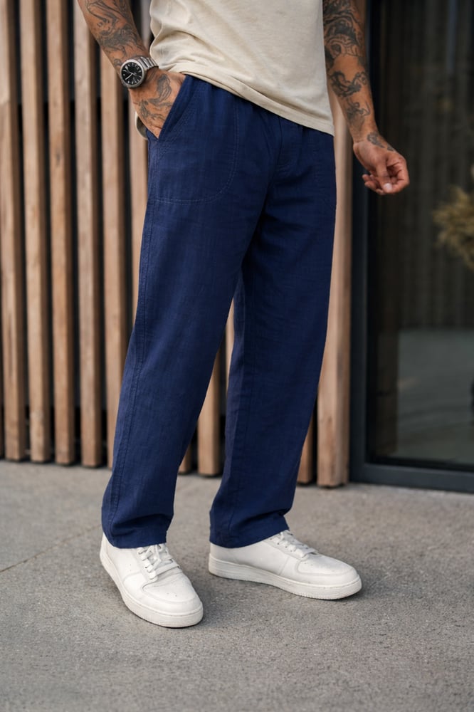 DAMGA JEANS 3 قطع من بناطيل الجوجر الكتانية الصيفية الفاخرة للرجال