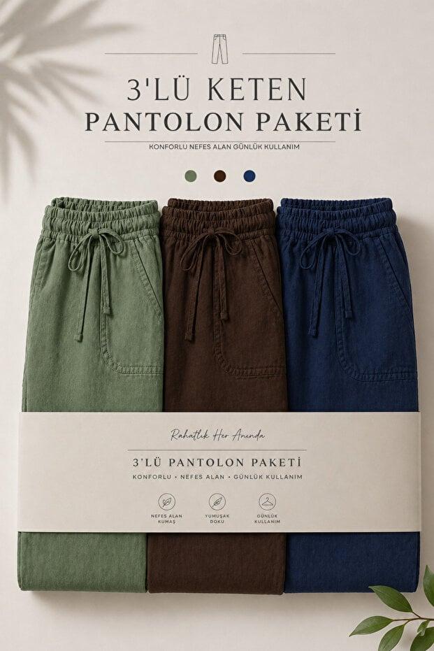 DAMGA JEANS 3 قطع من بناطيل الجوجر الكتانية الصيفية الفاخرة للرجال
