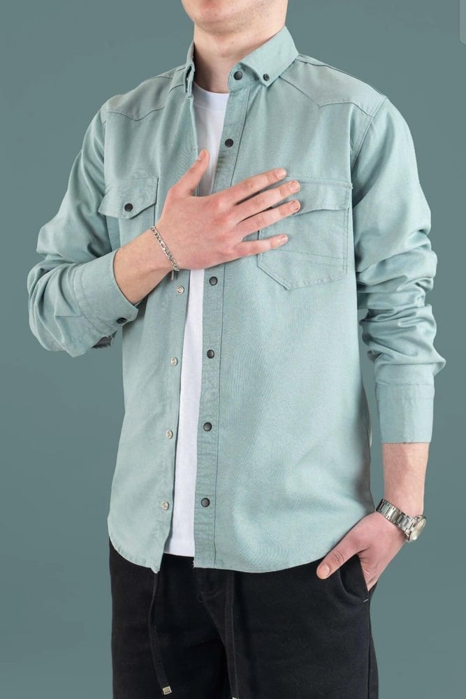 قميص دينم رجالي Slim Fit | تصميم عصري بقصة ضيقة
