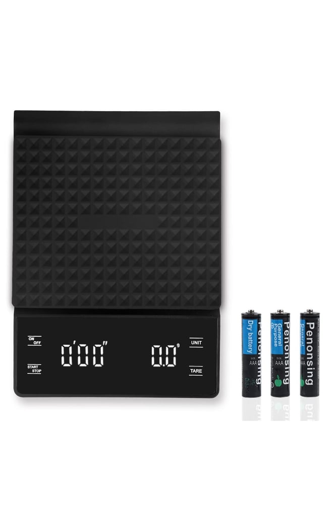 Generic ميزان قهوة رقمي من TLOG مع مؤقت وشاشة LCD بإضاءة خلفية، ميزان طعام رقمي سهل اللمس 3 كجم - 0.1 جم (بطارية)
