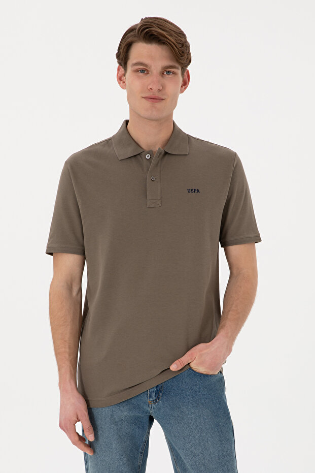 U.S. Polo Assn. تي شيرت أبيض أساسي بياقة بولو للرجال 50306007 -VR013