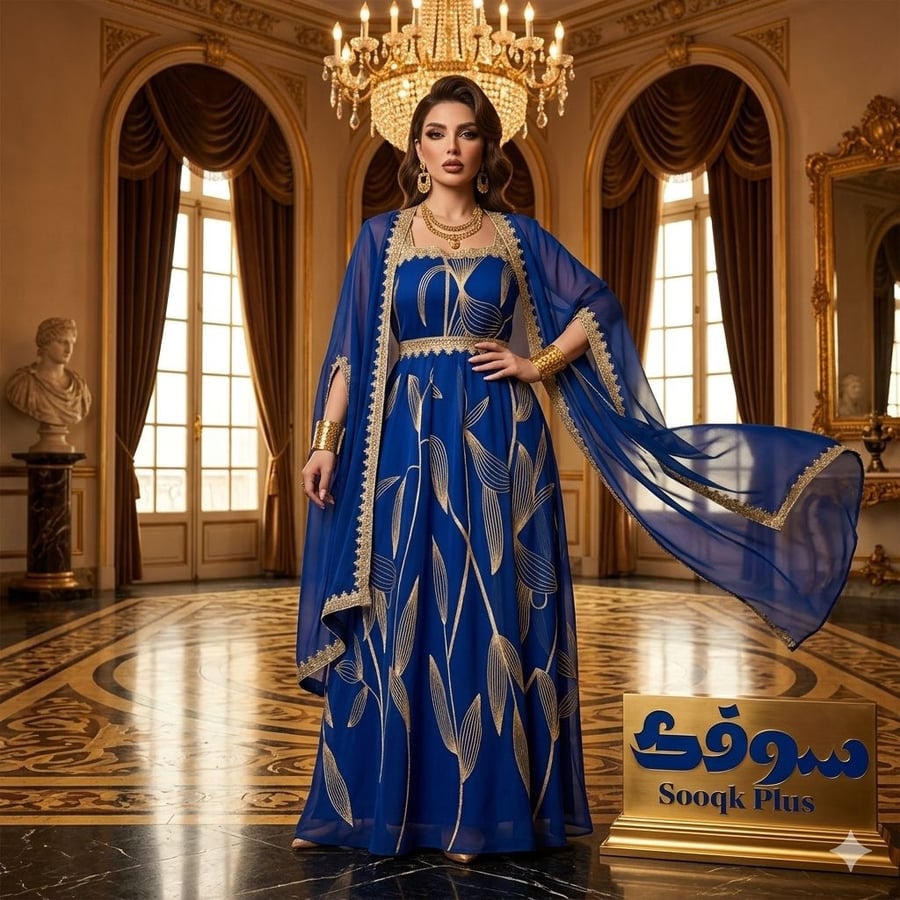 فستان سهرة أنيق للمحجبات قفطان زفاف فاخر بلمسة تركية مميزة سوقك بلس