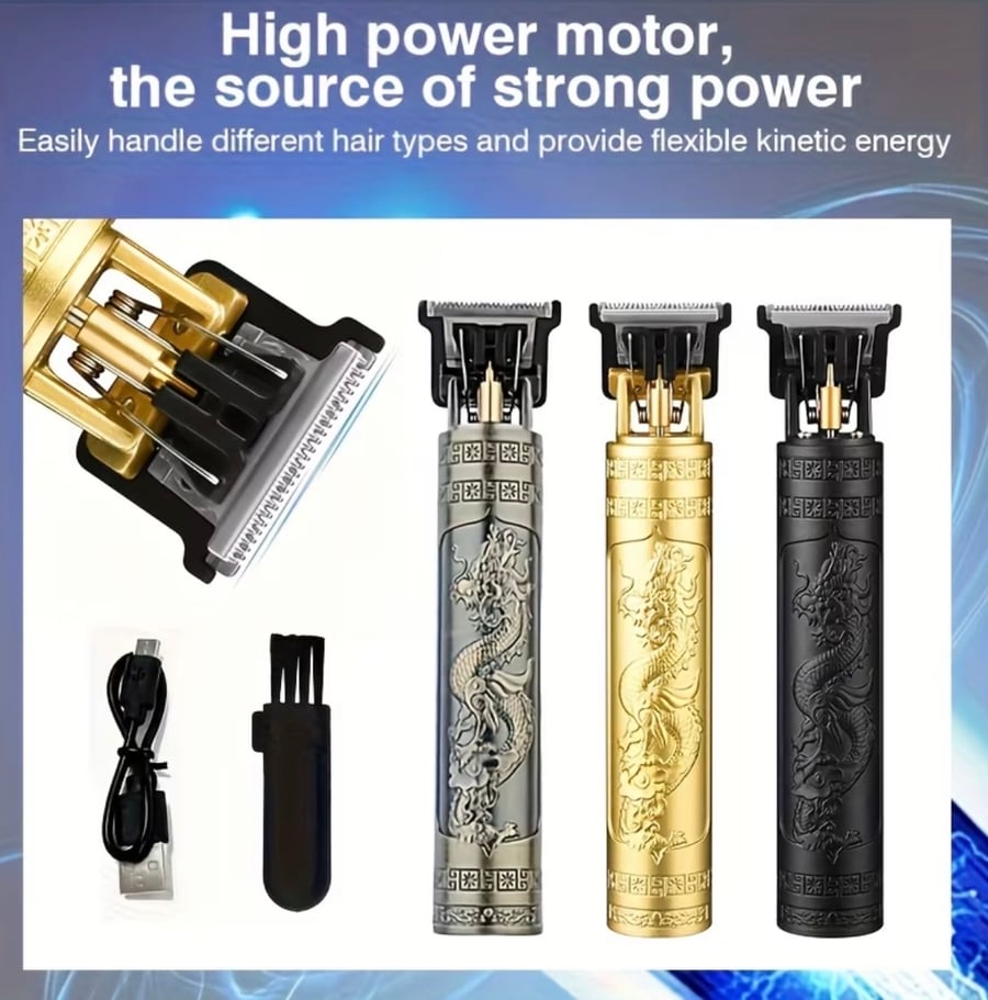 طقم FEIYBA الاحترافي لتشذيب الشعر واللحية – ماكينة حلاقة لاسلكية قابلة للشحن USB
