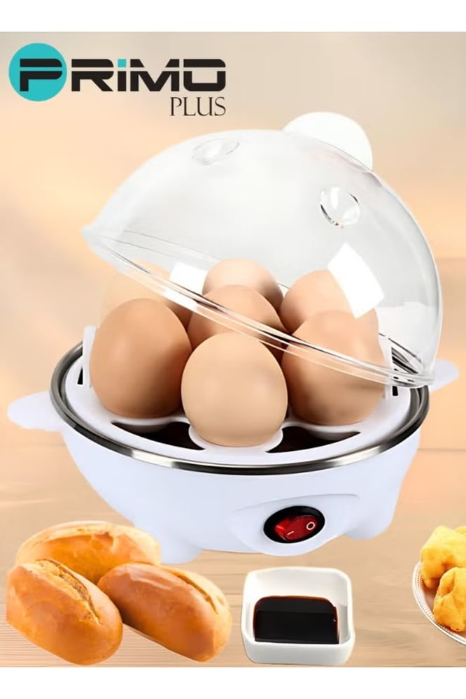 Primo Plus جهاز طهي البيض بالبخار Pr140 بسعة 7 بيضات وتصميم آمن وعصري، قوة: 350 واط