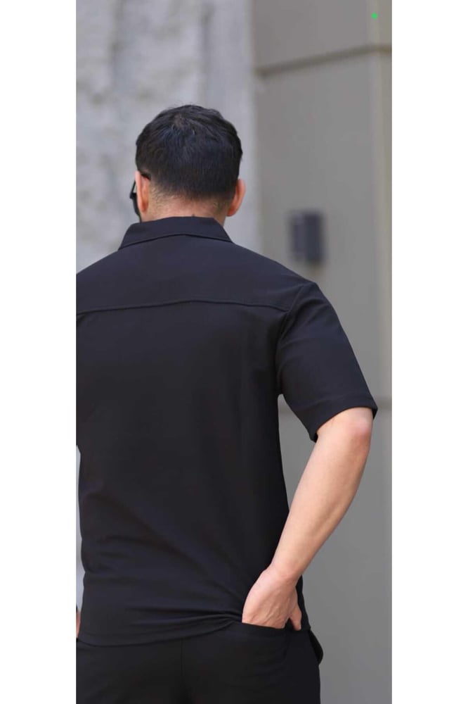 cto your style طقم علوي وسفلي للرجال بياقة بولو (تيشيرت + بنطلون)، قصة مريحة، بتفاصيل سحاب