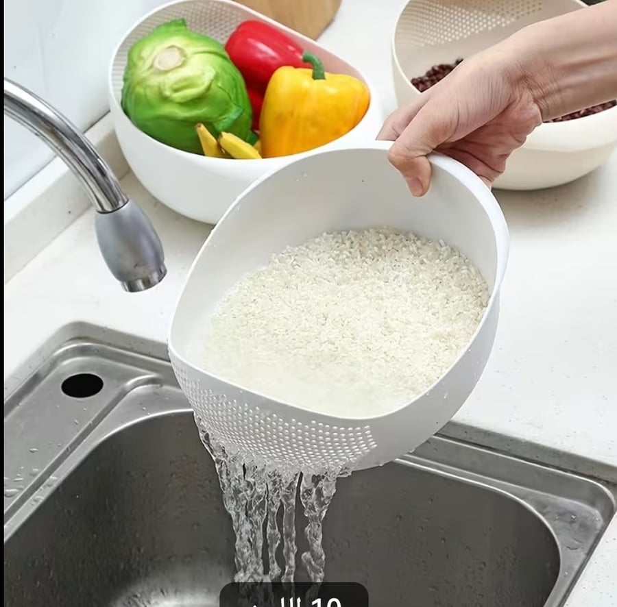 وعاء غسيل الأرز متعدد الوظائف – 3 قطع
