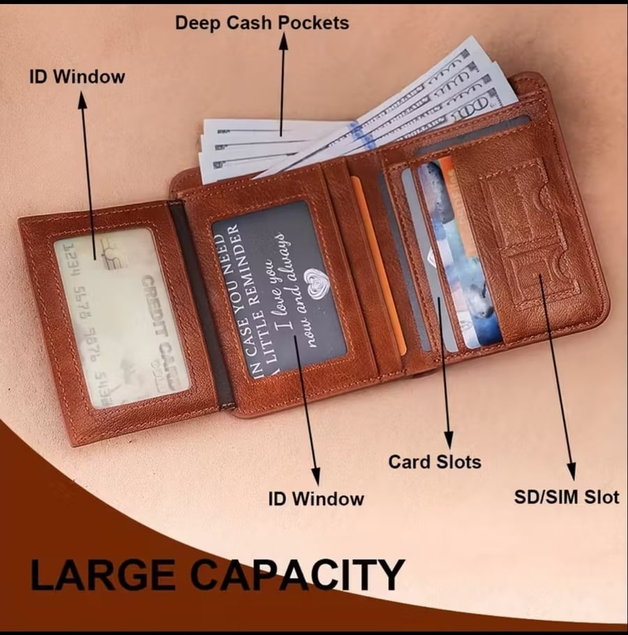 محفظة رجالية جلد RFID
