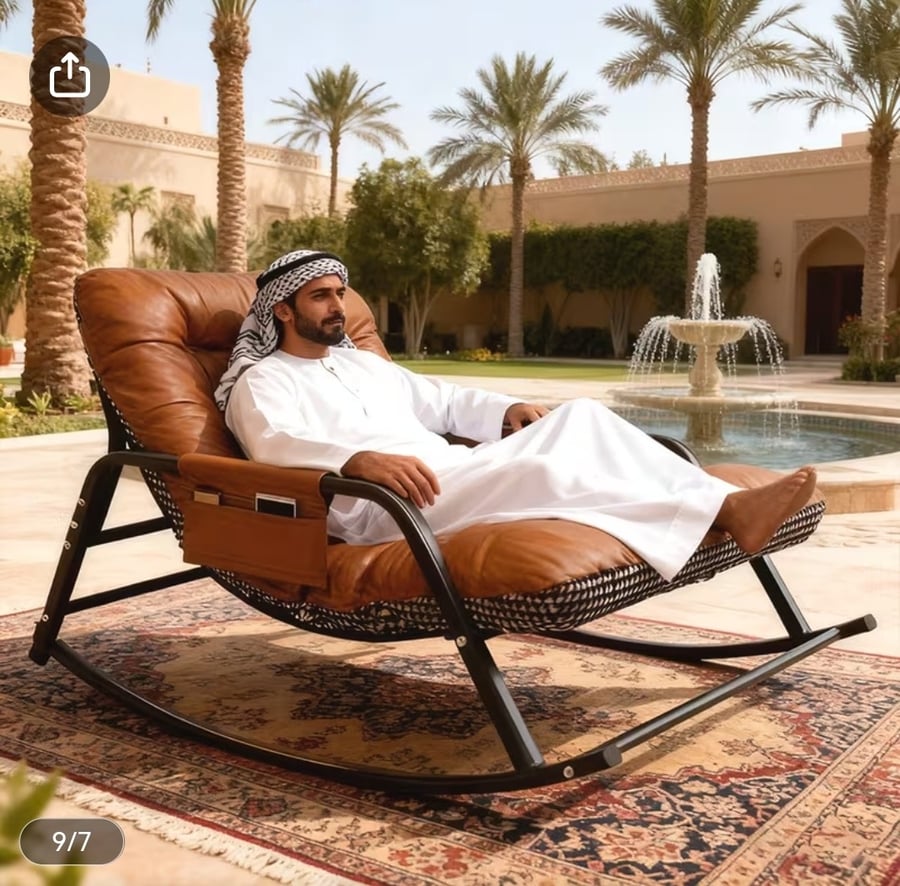 كرسي هزاز منزلي مريح مع وسادة قطيفة سميكة