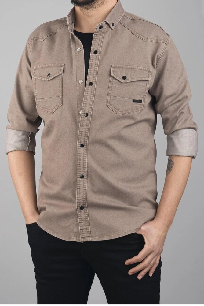 قميص دينم رجالي Slim Fit | تصميم عصري بقصة ضيقة