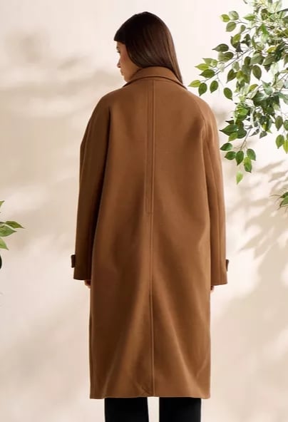 معطف سادة بياقة مطوية
