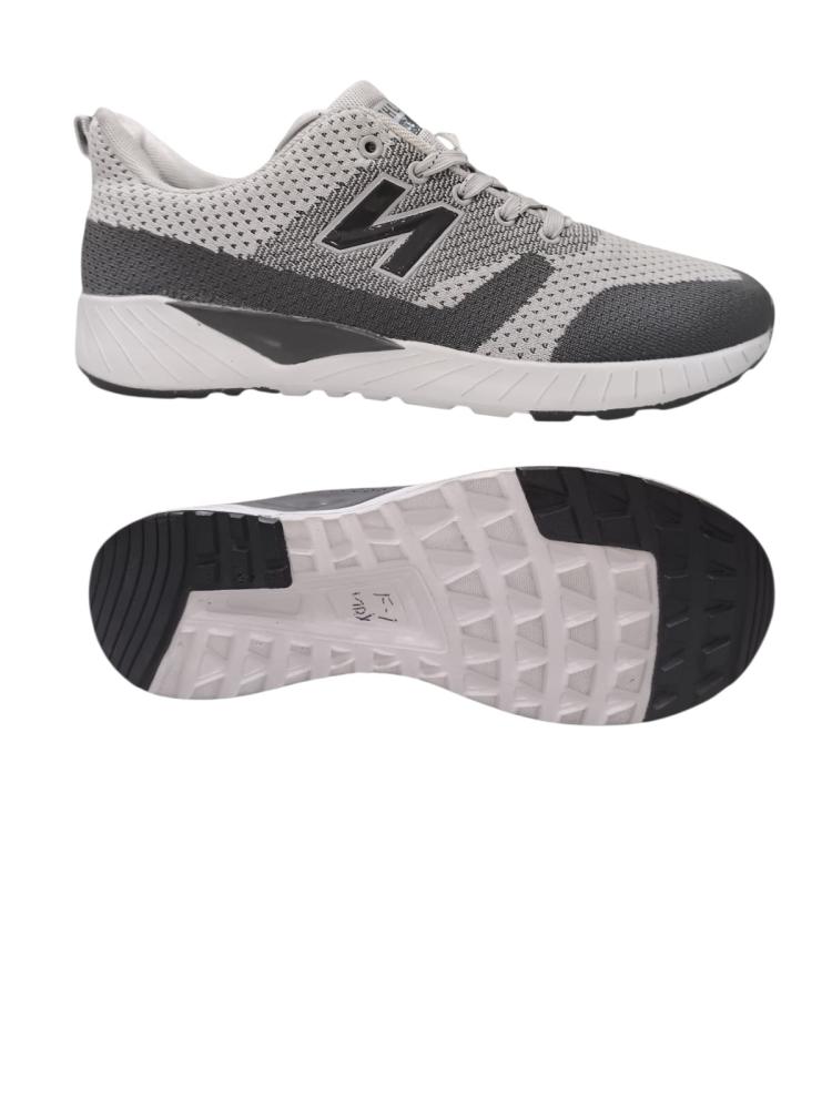 حذاء جري رياضي SHLSMT 1B23 رمادي وأبيض وأسود – Running Shoes خفيف ومريح