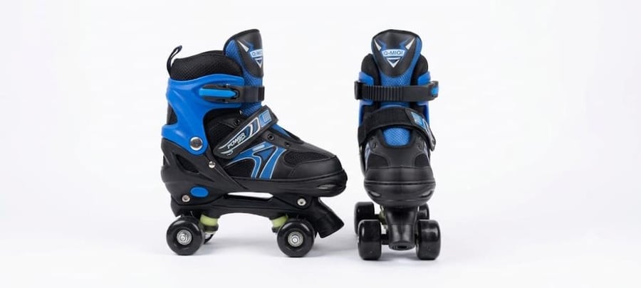 سكيت قابل للتعديل POWER Adjustable Inline Skates أسود وأزرق