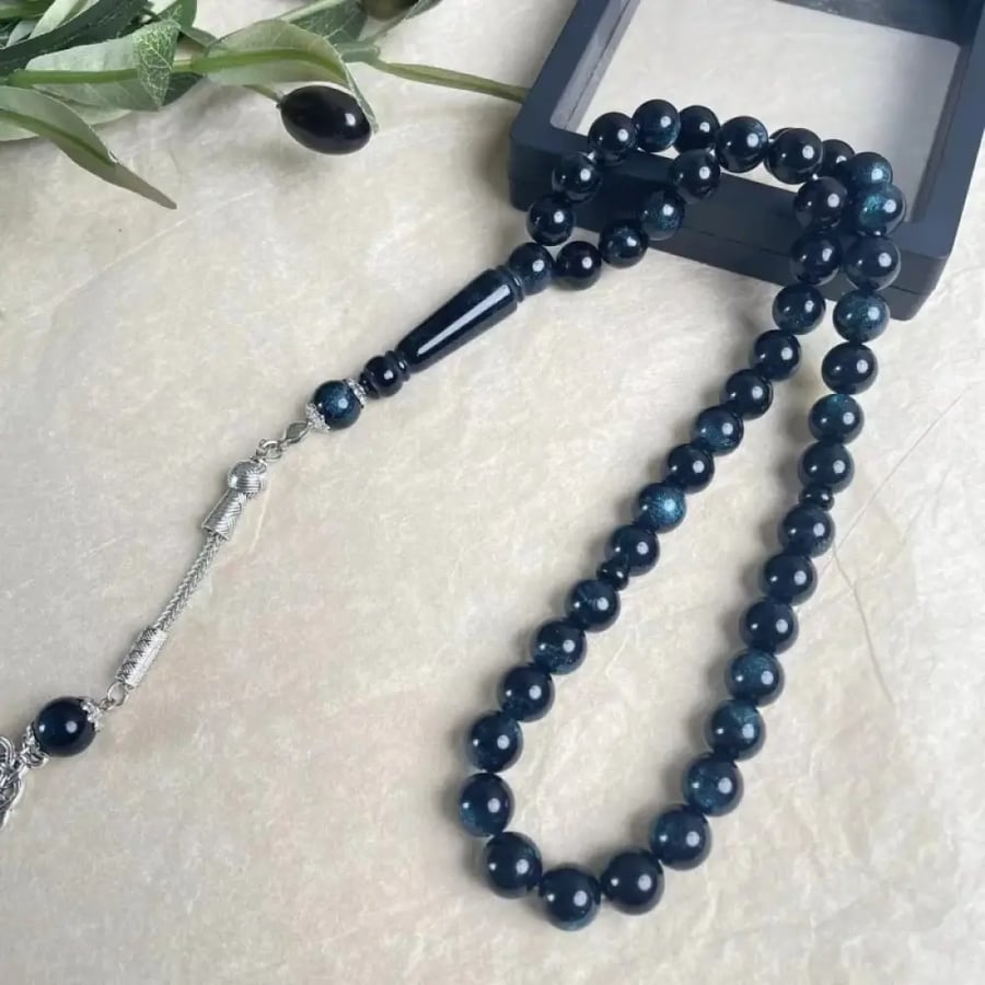 مسبحة إسلامية 10 ملم 45 أكريليك تقليد شمع العسل ضوء النجوم سوار أذن واحد TASBIH ، مسبحة صلاة في الشرق الأوسط