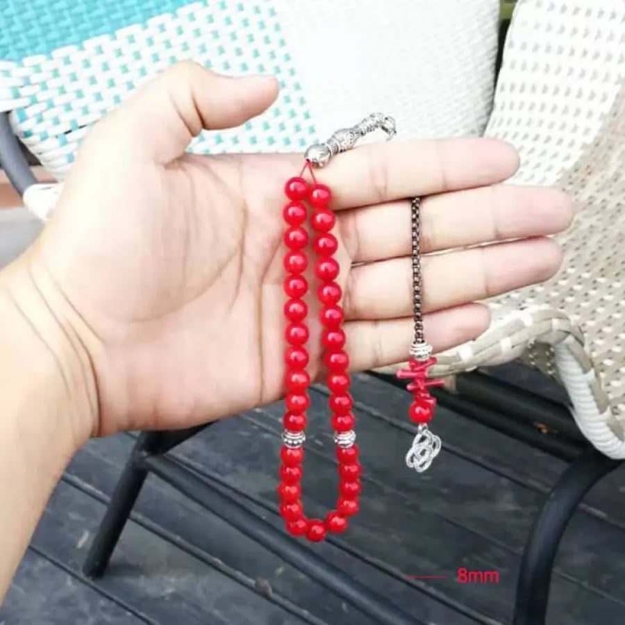 سبحة مرجان طبيعي 33 خرزة