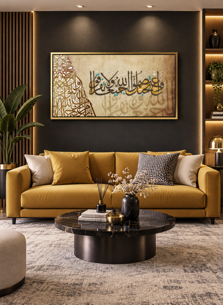لوحة عرضية فن إسلامي تصميم عصري