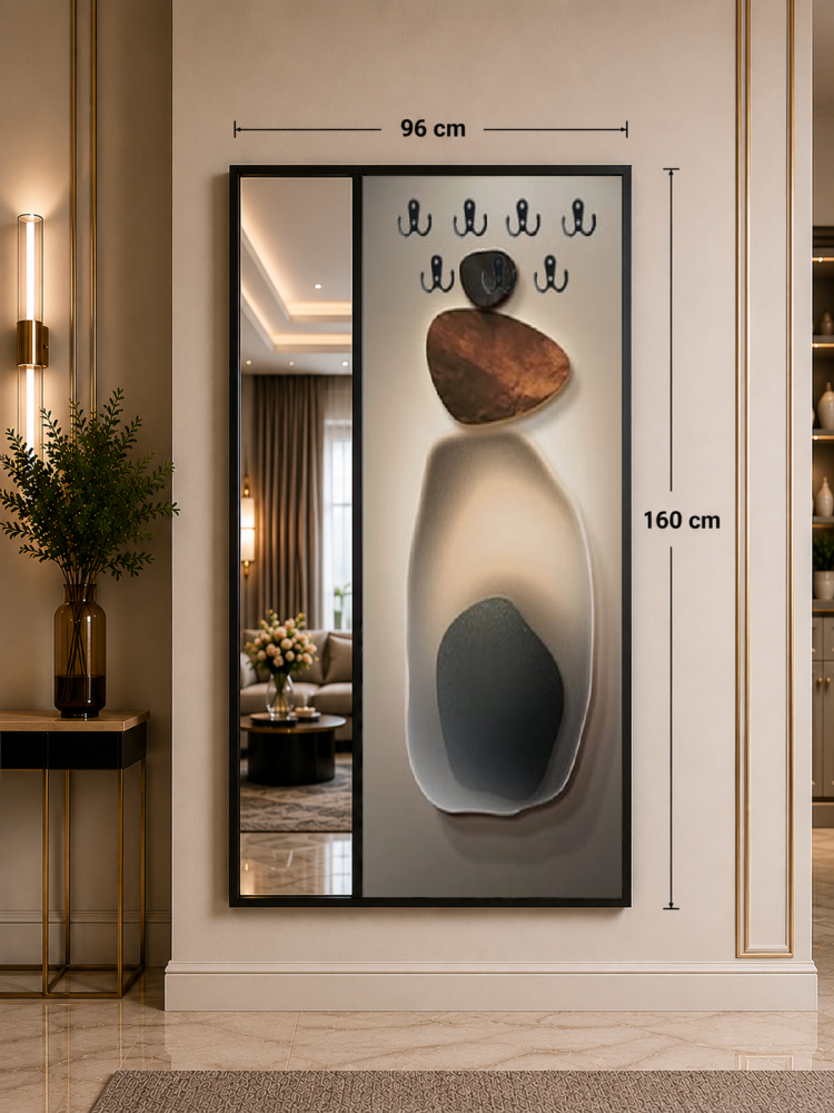 لوحة علاقة عبايات مع مرايا تصميم عصري
