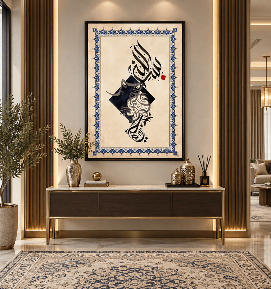 لوحة طولية فن إسلامي تصميم عصري