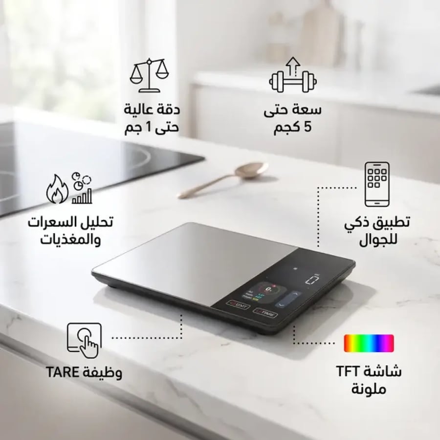 ميزان تحليل الاكل من خلال أبلكيشن جوال