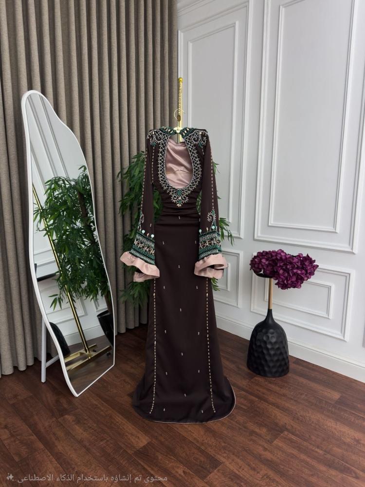 فستان سهرة تطريز يدوي