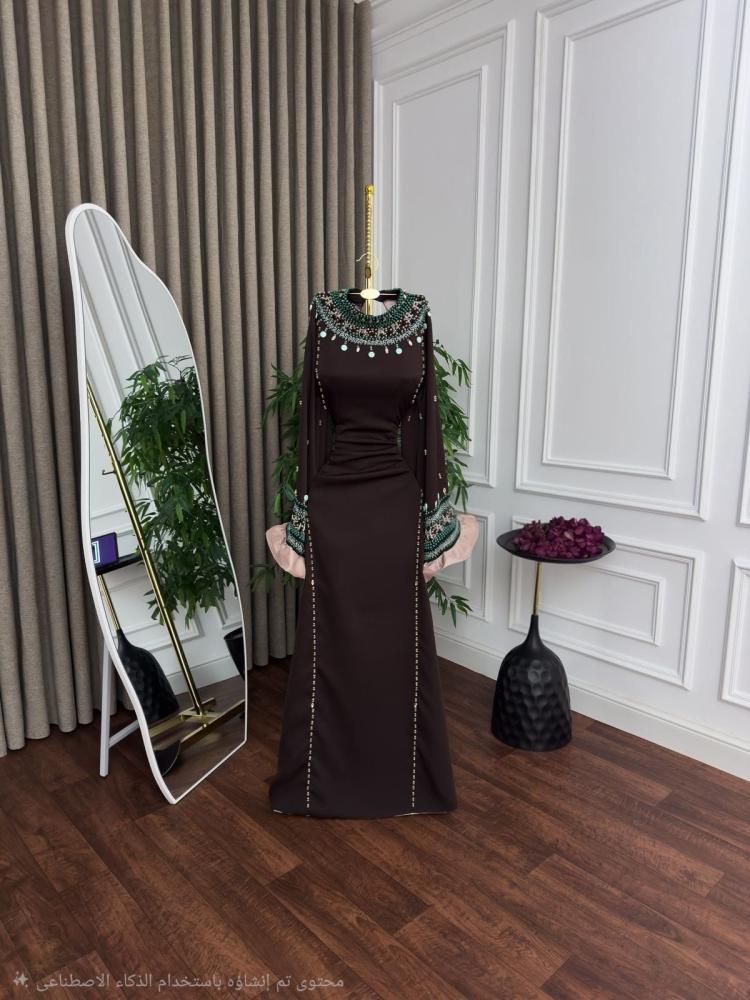 فستان سهرة تطريز يدوي