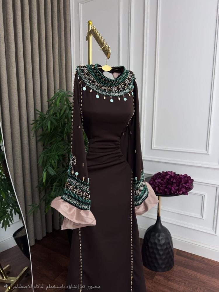 فستان سهرة تطريز يدوي