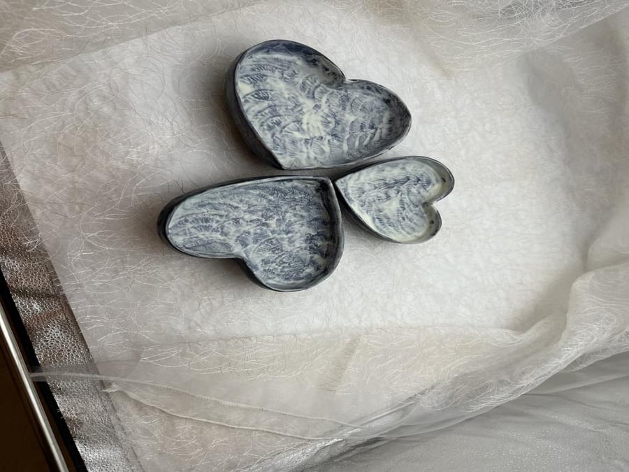 Handmade Heart-Shaped Ceramic Serving Plates – Variety of Designs & Sizes